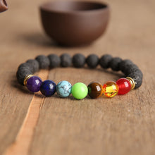 Load image into Gallery viewer, 7 chakra yoga bracelet