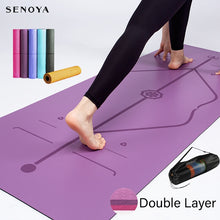Laden Sie das Bild in den Galerie-Viewer, yoga double layer mat with position line
