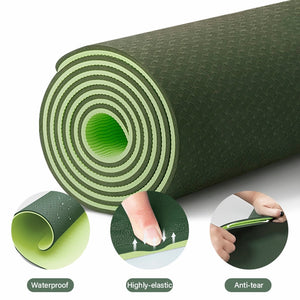 yoga double layer mat with position line