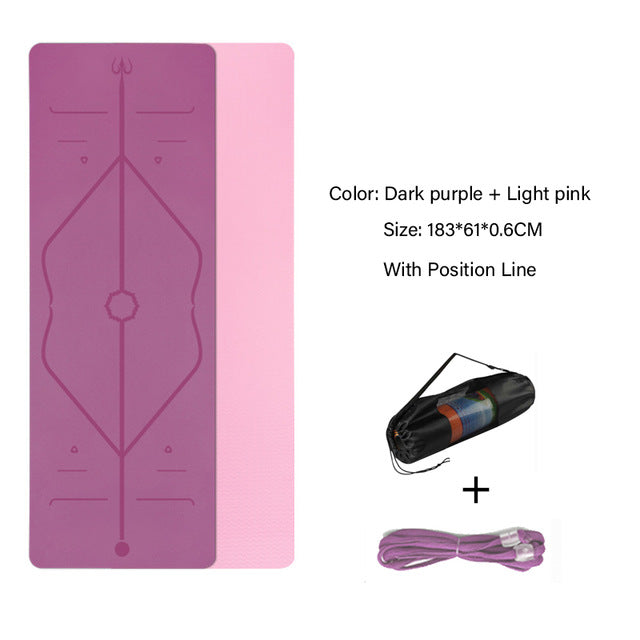 yoga double layer mat with position line