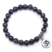 Load image into Gallery viewer, yoga chakra bracelet with om symbol
