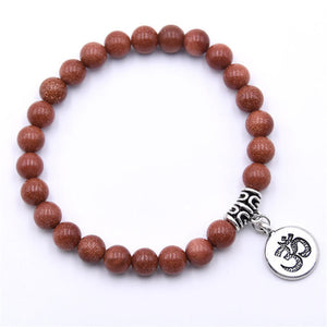 yoga chakra bracelet with om symbol